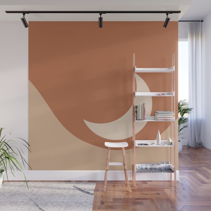 Moonrise Minimalism - Orange Wall Mural Gallery Image 1
