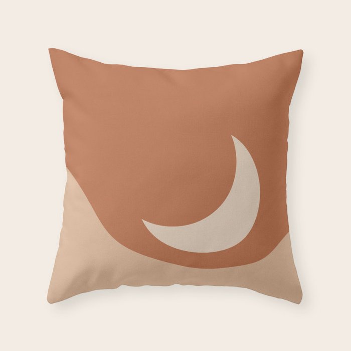 Moonrise Minimalism - Orange Throw Pillow Gallery Image 6