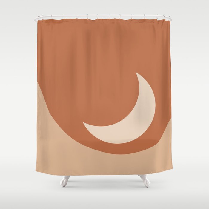 Moonrise Minimalism - Orange Shower Curtain Gallery Image 1