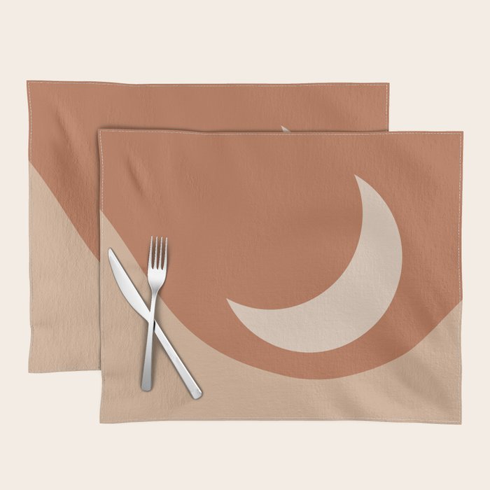 Moonrise Minimalism - Orange Placemat Gallery Image 1