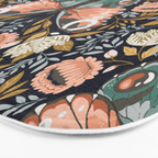 William Morris Inspired Butterfly Pattern - Midnight Garden Bath Mat Gallery Image 3