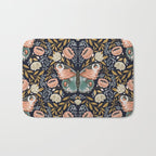William Morris Inspired Butterfly Pattern - Midnight Garden Bath Mat Gallery Image 1