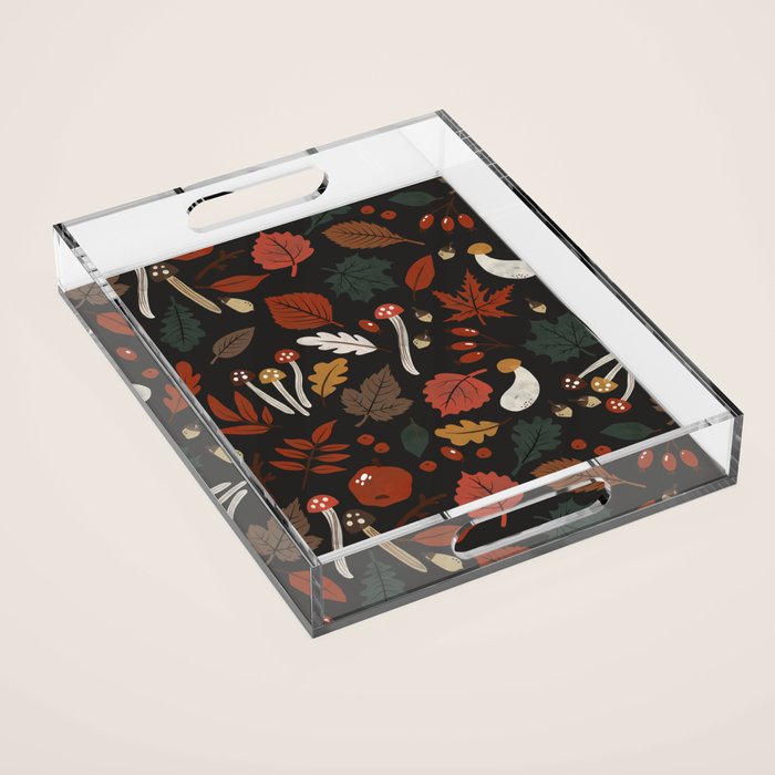 Dark autumnal mushrooms II Acrylic Tray Gallery Image 1