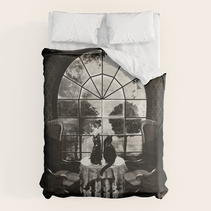 Room Skull B&W Duvet Cover Gallery Image 1