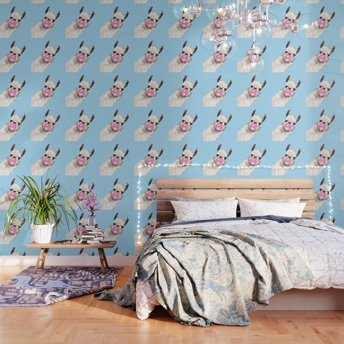 Bubble Gum Sneaky Llama in Blue Wallpaper Gallery Image 3