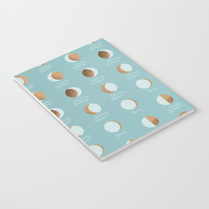 The Lunar Cycle â¢ Phases of the Moon â Copper & Robin's Egg Blue Palette Notebook Gallery Image 3