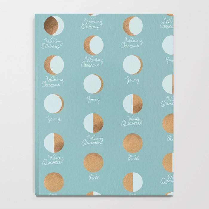 The Lunar Cycle â¢ Phases of the Moon â Copper & Robin's Egg Blue Palette Notebook Gallery Image 4