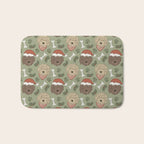 Holiday Doodle Dogs . Tan and Brown Bath Mat Gallery Image 1