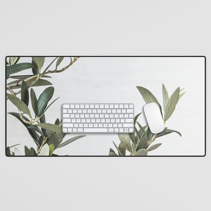 Green Olive Tree Leaves Photo | Botanical Spain Art Print Tenerife Island Nature Travel Photography Desk Mat Gallery Image 1