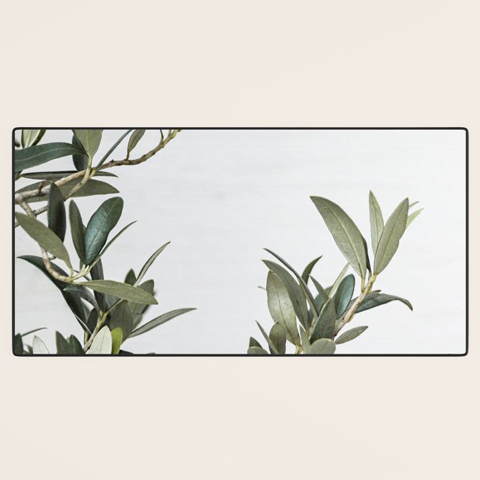 Green Olive Tree Leaves Photo | Botanical Spain Art Print Tenerife Island Nature Travel Photography Desk Mat Gallery Image 3