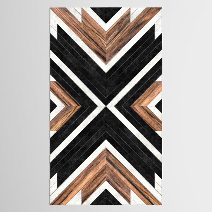 Urban Tribal Pattern No.1 - Concrete and Wood Tablecloth Gallery Image 2