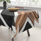Urban Tribal Pattern No.1 - Concrete and Wood Tablecloth Gallery Image 3