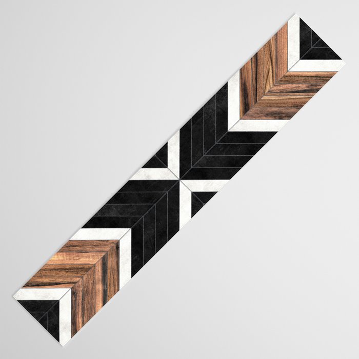 Urban Tribal Pattern No.1 - Concrete and Wood Table Runner Gallery Image 3
