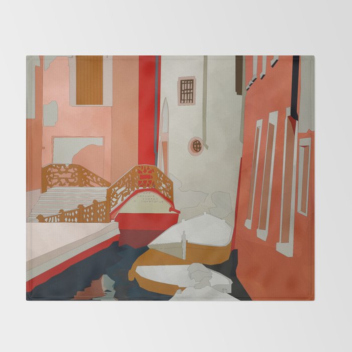 italy venice canale Throw Blanket Gallery Image 2