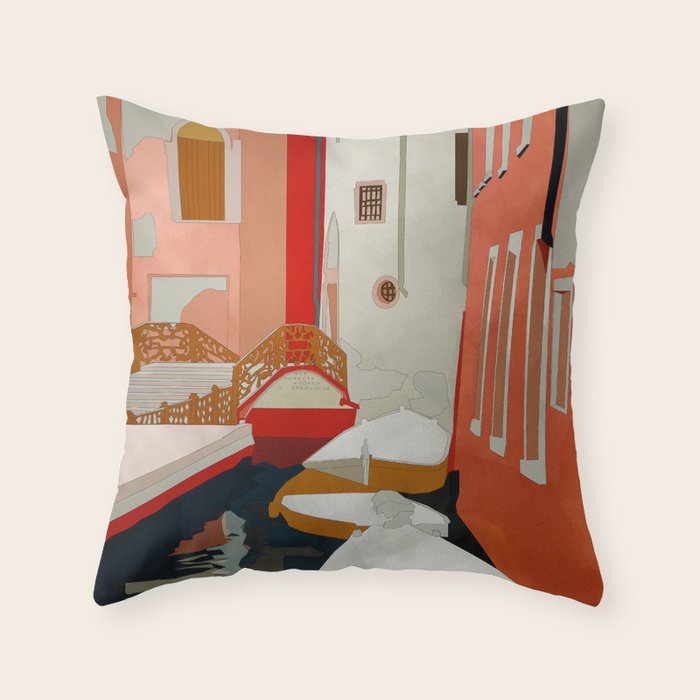 italy venice canale Throw Pillow Gallery Image 6
