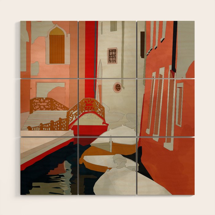 italy venice canale Wood Wall Art Gallery Image 1