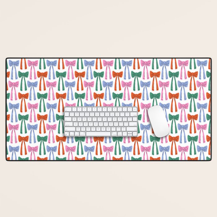 Coquette colorful bows Desk Mat Gallery Image 1