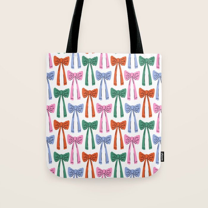 Coquette colorful bows Tote Bag Gallery Image 1