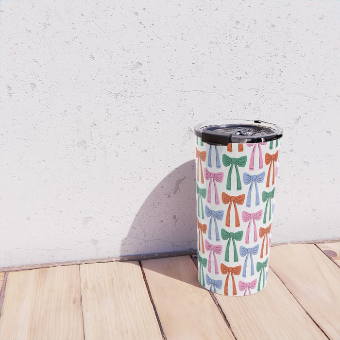 Coquette colorful bows Travel Mug Gallery Image 4