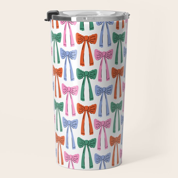 Coquette colorful bows Travel Mug Gallery Image 3