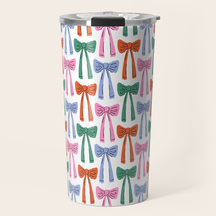 Coquette colorful bows Travel Mug Gallery Image 1