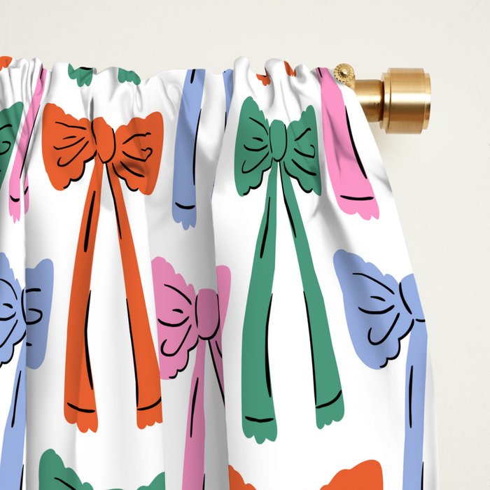 Coquette colorful bows Window Curtain Gallery Image 2