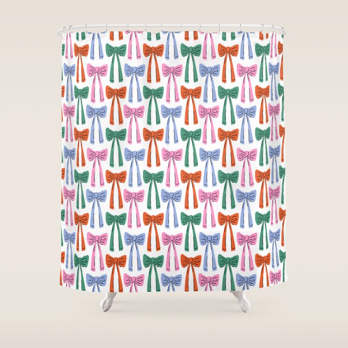 Coquette colorful bows Shower Curtain Gallery Image 1
