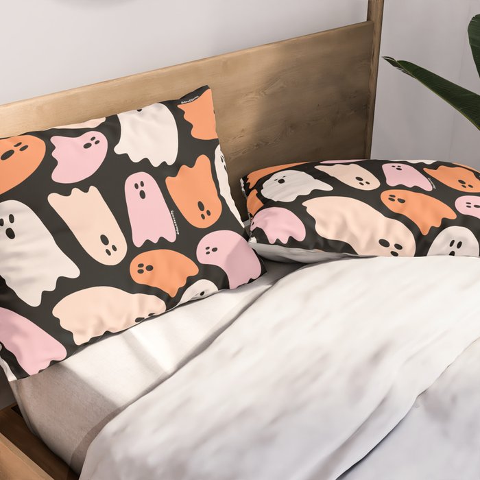 Ghost Print in Black Pillow Sham Gallery Image 2