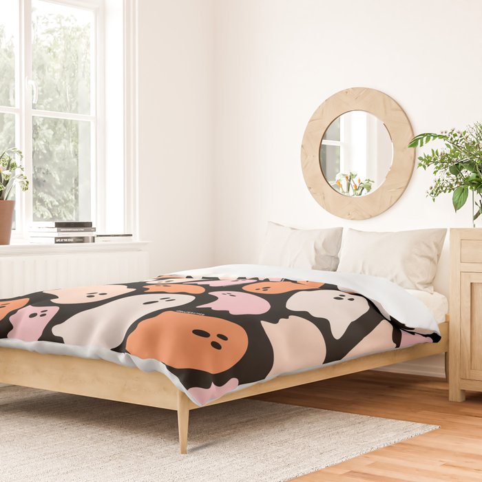 Ghost Print in Black Duvet Cover Gallery Image 2