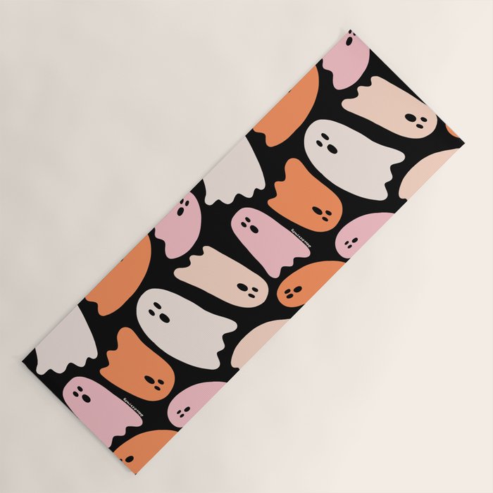 Ghost Print in Black Yoga Mat Gallery Image 1