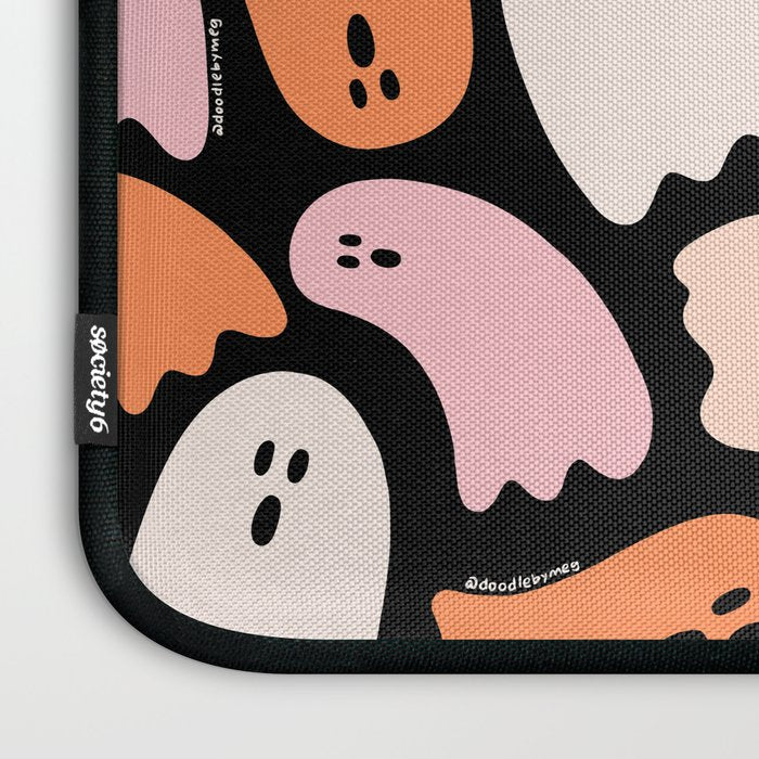 Ghost Print in Black Laptop Sleeve Gallery Image 3