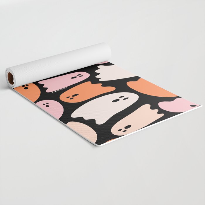 Ghost Print in Black Yoga Mat Gallery Image 2