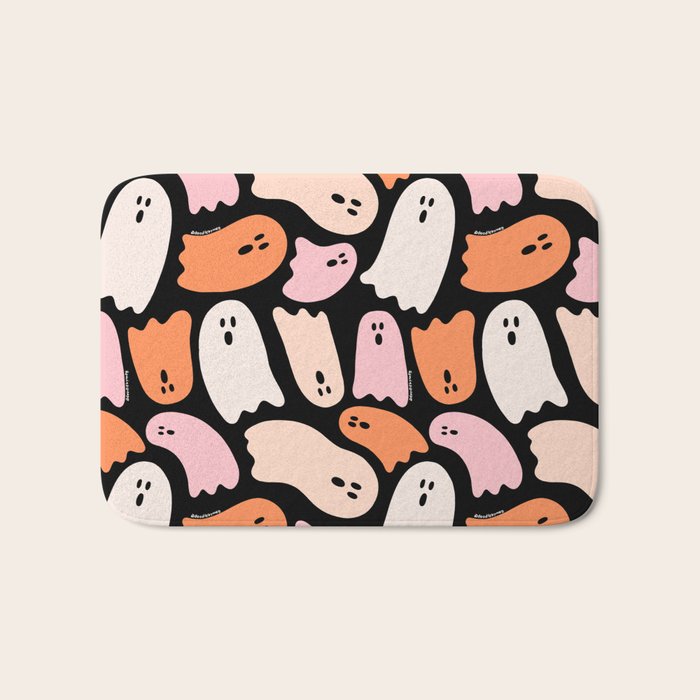 Ghost Print in Black Bath Mat Gallery Image 1