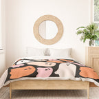 Ghost Print in Black Duvet Cover Gallery Image 3