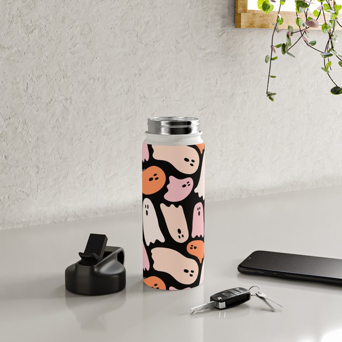 Ghost Print in Black Water Bottle Gallery Image 4