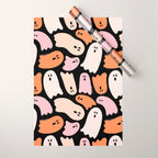 Ghost Print in Black Wrapping Paper Gallery Image 1