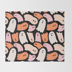 Ghost Print in Black Throw Blanket Gallery Image 2