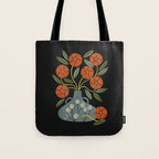 Roses and Blue Vase Tote Bag Gallery Image 1
