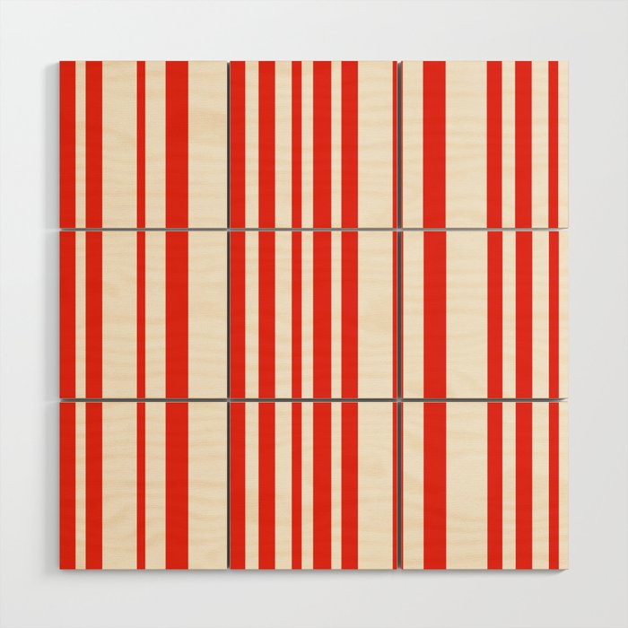 Classic Stripes I - Red & White Candy Cane Wood Wall Art Gallery Image 1