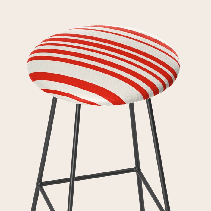 Classic Stripes I - Red & White Candy Cane Stool Gallery Image 2