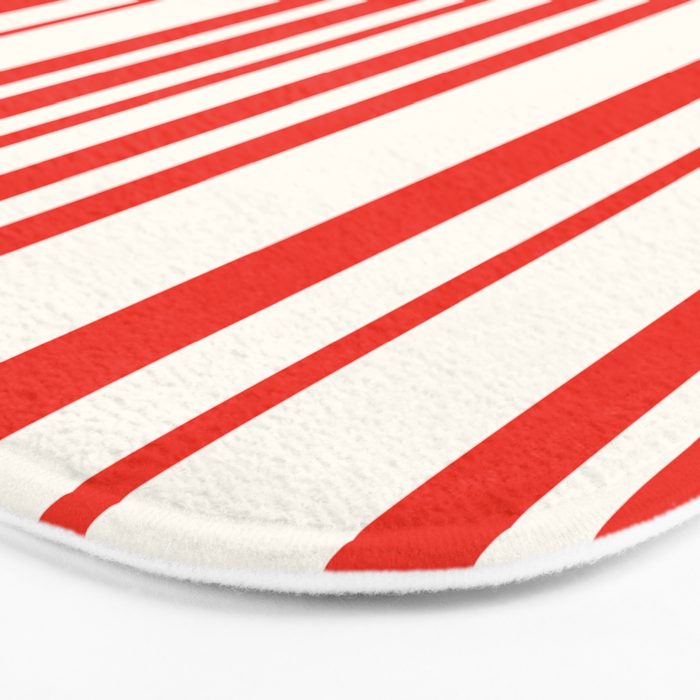 Classic Stripes I - Red & White Candy Cane Bath Mat Gallery Image 3