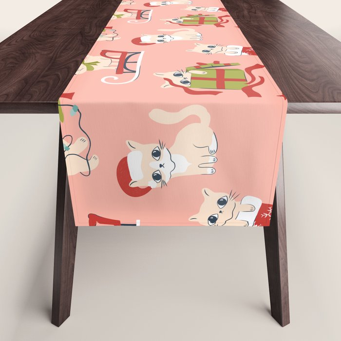 Cute Christmas Cats Table Runner Gallery Image 1