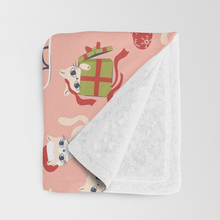 Cute Christmas Cats Throw Blanket Gallery Image 3