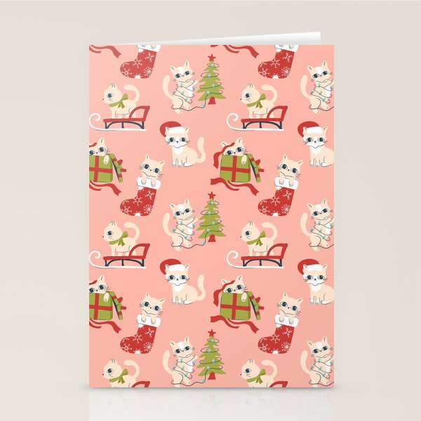 Cute Christmas Cats Stationery Card Gallery Image 1