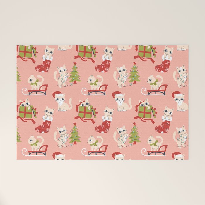 Cute Christmas Cats Welcome Mat Gallery Image 1
