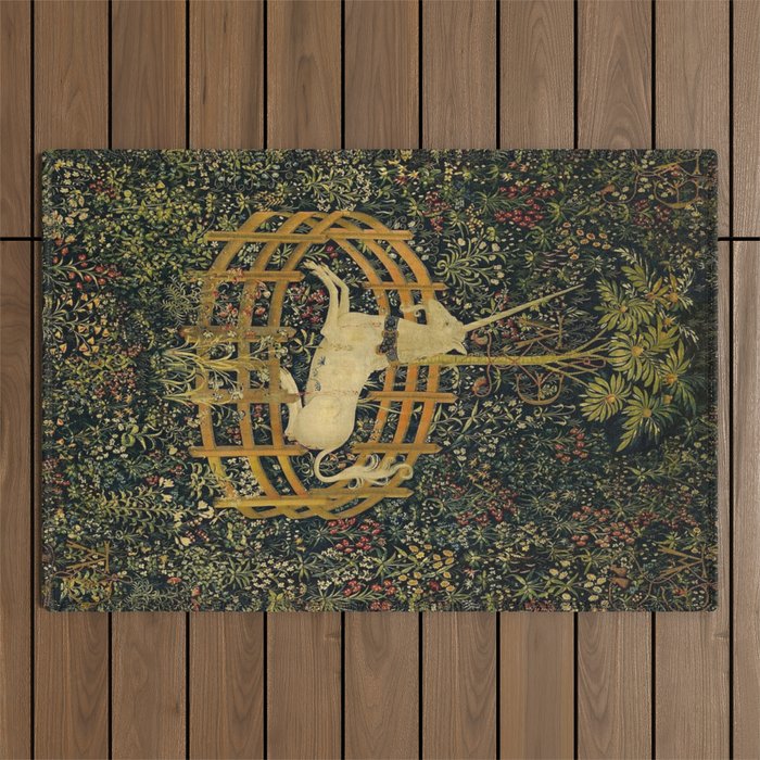 The Unicorn in Captivity Outdoor Rug Gallery Image 1
