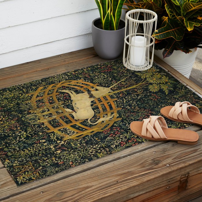 The Unicorn in Captivity Outdoor Rug Gallery Image 2