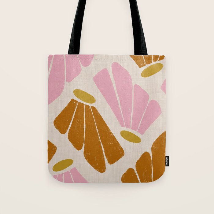Matisse Inspired Floral Pink Orange Beige  Tote Bag Gallery Image 1
