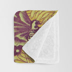 Ocean Behind Flowers at Zijhin  - Nature Ukiyo Landscape in Nature Ukiyo Landscape in Blue, Yellow, Gold, Green, Red and Orange Throw Blanket Gallery Image 3