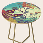 Ocean Behind Flowers at Zijhin  - Nature Ukiyo Landscape in Nature Ukiyo Landscape in Blue, Yellow, Gold, Green, Red and Orange Side Table Gallery Image 2